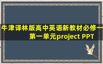 牛津译林版高中英语新教材必修一第一单元project PPT